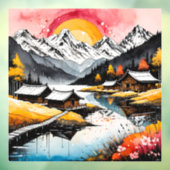 Landschap natuur zonsondergang Lake Mountain Raamsticker (Vel 3)