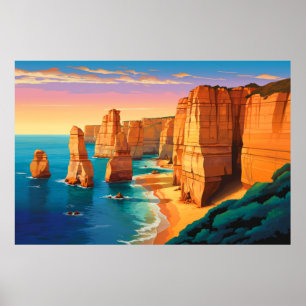 Landschap Natuurlijke zonsondergang Landschap Natu Poster