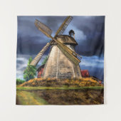 Landschap Nederland met Windmolen Tapestry Wandkleed (Voorkant)