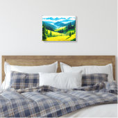 Landschap No. 4, Landschap Serie Canvasprint Canvas Afdruk (Insitu (Slaapkamer))