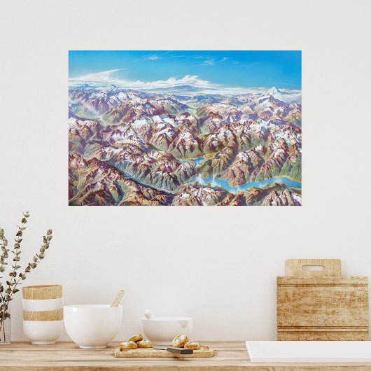 Landschap Noord-Cascades (geen labels) Poster (Keuken)