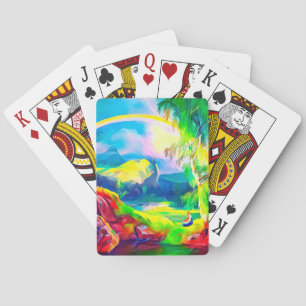 Landschap Noorwegen met regenboog Pokerkaarten