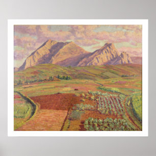 Landschap (olie op doek) poster