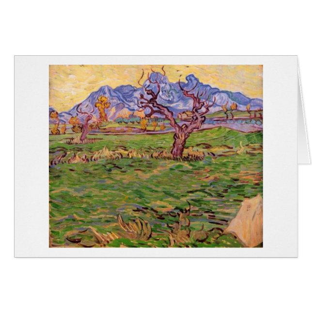 Landschap, Olijfbomen, Bergen, Vincent van Gogh (Voorkant Horizontaal)