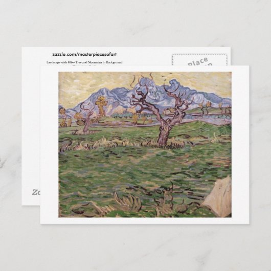 Landschap Olijfboomgebergten, Van Gogh Fine Art Briefkaart (Voorkant / Achterkant)