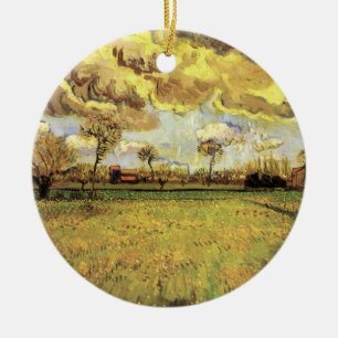 Landschap onder een stormachtige hemel door Vincen Keramisch Ornament