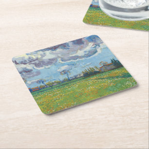 Landschap onder een stormachtige hemel Vincent Gog Kartonnen Onderzetters