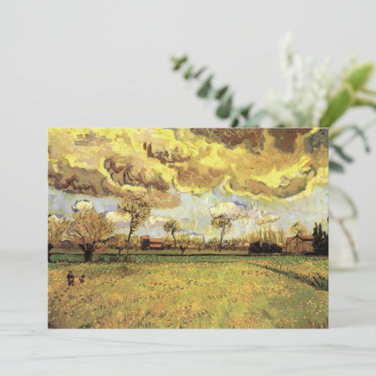 Landschap onder een Stormy Sky van Vincent van Gog (Staand voorkant)