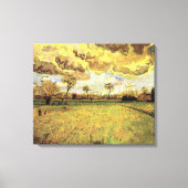 Landschap onder een Stormy Sky van Vincent van Gog Canvas Afdruk (Voorkant)