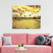 Landschap onder een Stormy Sky van Vincent van Gog Canvas Afdruk (Insitu (Woonkamer))