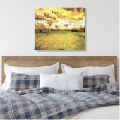 Landschap onder een Stormy Sky van Vincent van Gog Canvas Afdruk (Insitu (Slaapkamer))