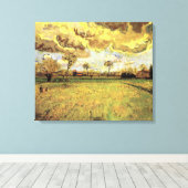 Landschap onder een Stormy Sky van Vincent van Gog Canvas Afdruk (Insitu (Houten vloer))