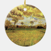 Landschap onder een Stormy Sky van Vincent van Gog Keramisch Ornament (Achterkant)