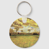 Landschap onder een Stormy Sky van Vincent van Gog Sleutelhanger (Achterkant)