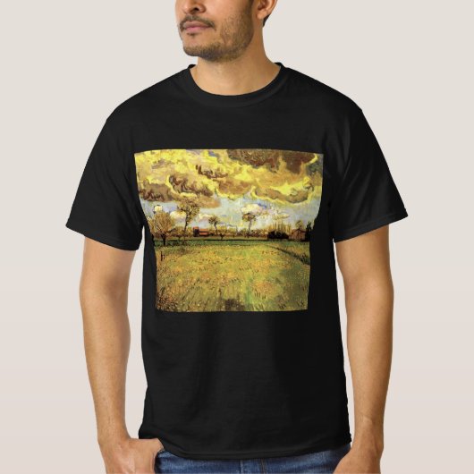 Landschap onder een Stormy Sky van Vincent van Gog T-shirt (Voorkant)