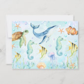 Landschap onder het Zee Verjaardag Dank u kaart (Achterkant)