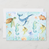 Landschap onder zeedieren 1e verjaardag kaart (Achterkant)
