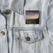 Landschap onder zonsondergang vierkante button 5,1 cm (In situ)