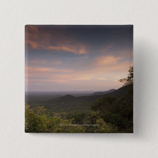 Landschap onder zonsondergang vierkante button 5,1 cm (Voorkant)