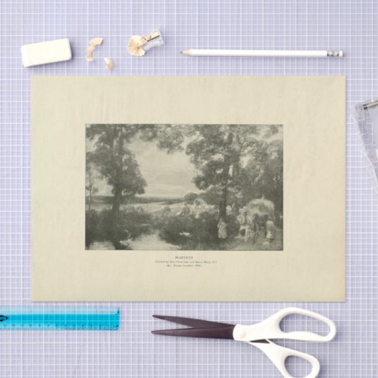 Landschap Oogst Bomen Ephemera Decoupage Tissuepapier (Craft)