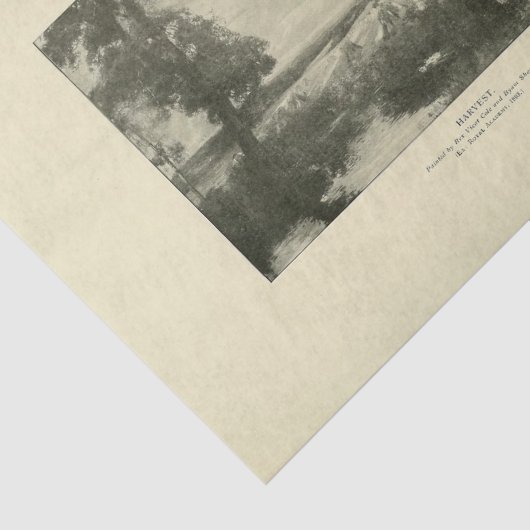 Landschap Oogst Bomen Ephemera Decoupage Tissuepapier (Detail)