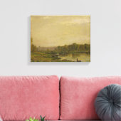 Landschap op de Oise, Charles-François Daubigny, Canvas Afdruk (Insitu (Woonkamer))