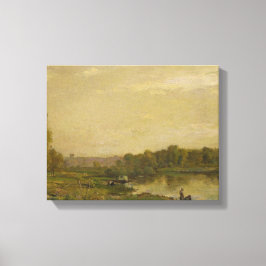 Landschap op de Oise, Charles-François Daubigny, Canvas Afdruk