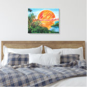 Landschap op Europa - Sci-Fi Jupiter Maan Schilder Canvas Afdruk (Insitu (Slaapkamer))