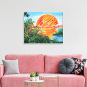 Landschap op Europa - Sci Fi Jupiter Moon Painting Canvas Afdruk (Insitu (Woonkamer))
