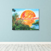 Landschap op Europa - Sci Fi Jupiter Moon Painting Canvas Afdruk (Insitu (Houten vloer))