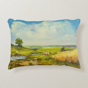 landschap op het platteland met cijfers van mensen accent kussen