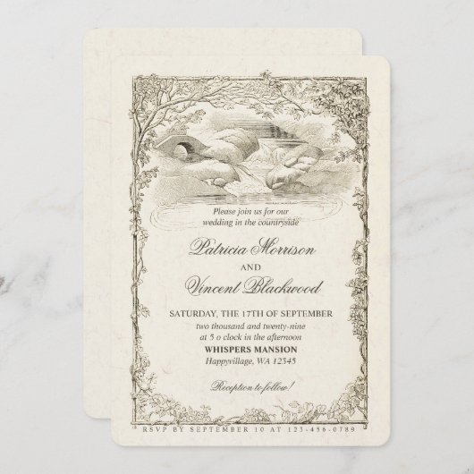 landschap op het platteland op maat gemaakt kaart (Voorkant / Achterkant)