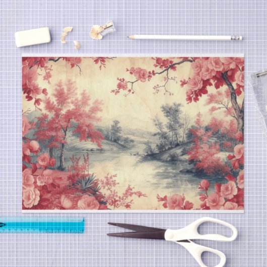 Landschap op versleten papier (Craft)