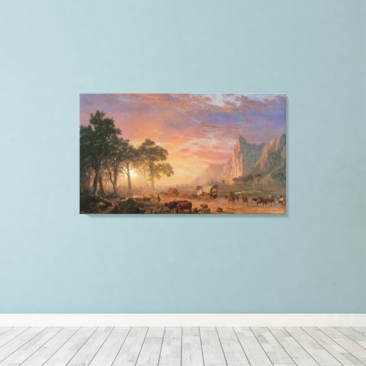  landschap, Oregon Trail van Bierstadt Canvas Afdruk (Insitu (Houten vloer))