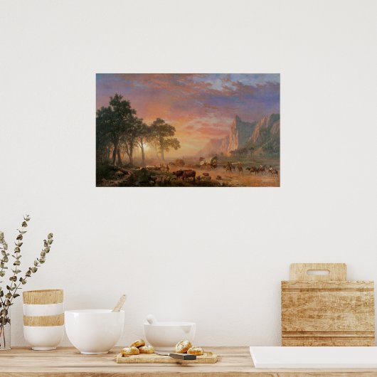 landschap, Oregon Trail van Bierstadt Poster (Keuken)