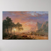  landschap, Oregon Trail van Bierstadt Poster (Voorkant)