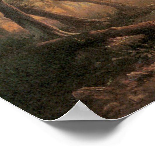  landschap, Oregon Trail van Bierstadt Poster (Hoek)