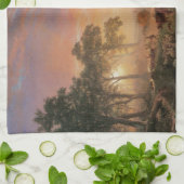 landschap, Oregon Trail van Bierstadt Theedoek (Gevouwen)