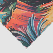 Landschap Oude Stad, Bergen, Zee Tissuepapier (Detail)