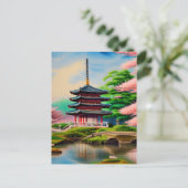 Landschap Pagoda Briefkaart (Staand voorkant)