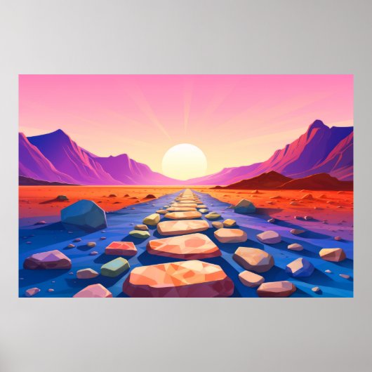 Landschap Panoramisch woestijnlandschap Natuur Poster (Voorkant)
