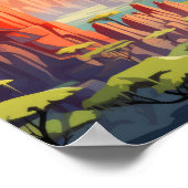 Landschap Panoramisch Zonsondergang Landschap Natu Poster (Hoek)