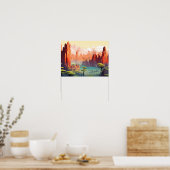 Landschap Panoramisch Zonsondergang Landschap Natu Poster (Keuken)