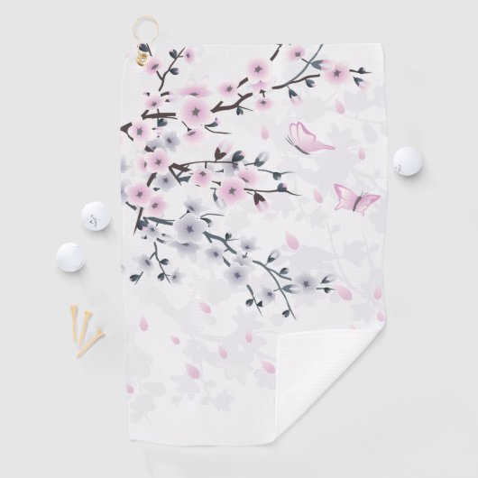 Landschap Pastel Cherry Blossom Golfhanddoek (Insitu)