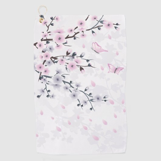 Landschap Pastel Cherry Blossom Golfhanddoek (Voorkant)