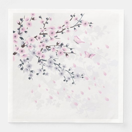 Landschap Pastel Cherry Blossom Servet (Voorkant)
