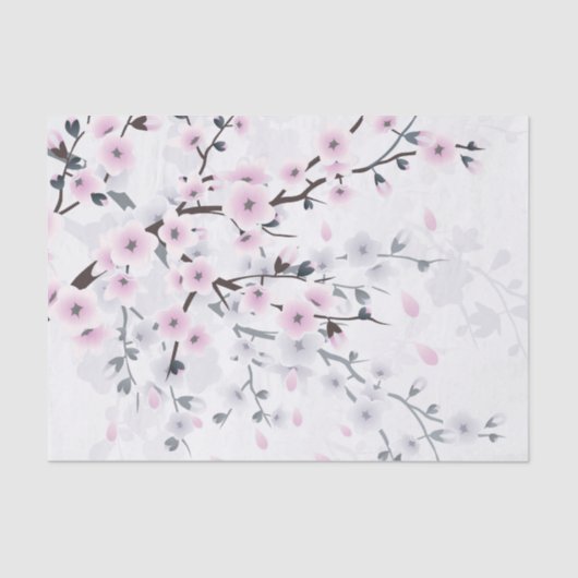 Landschap Pastel Cherry Blossom Tissuepapier (Voorkant)
