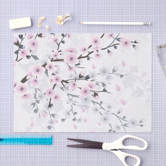 Landschap Pastel Cherry Blossom Tissuepapier (Craft)