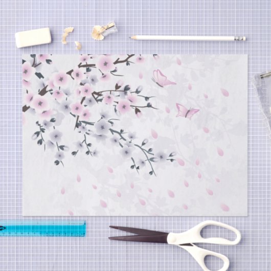 Landschap Pastel Cherry Blossom Tissuepapier (Craft)