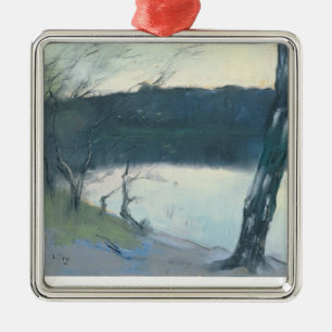 Landschap (pastel op canvas) metalen ornament